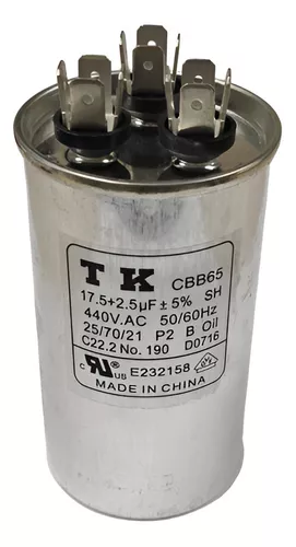 CAPACITOR DUPLO CBB65 17,5+2,5 UF 440V TK