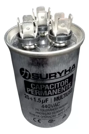 CAPACITOR DUPLO 20+1,5UF 380V SURYHA