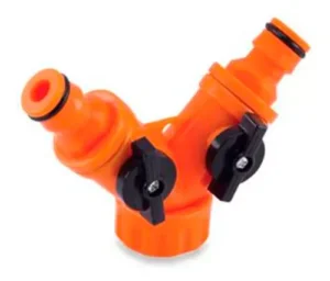 DISTRIBUIDOR DE 2 VIAS C/ VALVULA P/ ENGATE RAPIDO FORCE LINR LARANJA