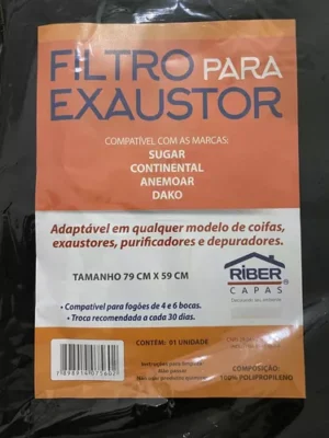 FILTRO PARA EXAUSTOR UNIVERSAL FELTRO MANTA 79X59
