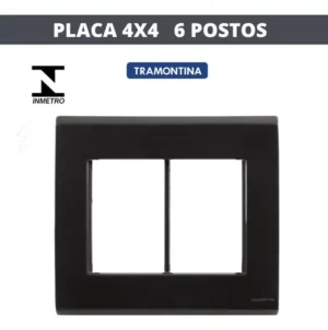 PLACA 4X4 6 POSTOS LIZ GRAFITE TRAMONTINA REF 57106078