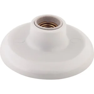 PLAFON PLASTICO E27 BRANCO COM SOQUETE PORCELANA 250W TRAMONTINA REF 57499195