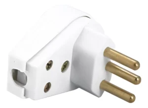 PLUGUE ANGULAR 2P+T 10A/250V BRANCO TRAMONTINA REF 57402110