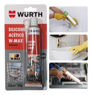 SILICONE ACETICO W-MAX INCOLOR 50G BLISTER  WURTH REF 5986318011