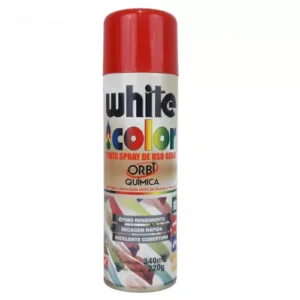 WHITE COLOR TINTA SPRAY USO GERAL COR VERMELHO 340ML ORBI QUÍMICA